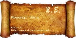 Mosonyi Sára névjegykártya
